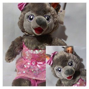 Build a Bear Great Wolf Lodge Violet w/ exclusive pink sequin dress used w/ tags